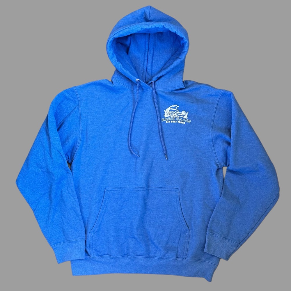 Ragin Cajun Air Boat Tours Graphic Hoodie - Blue (Size Medium)